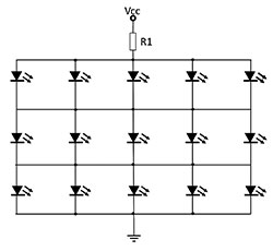 Figure 6. Matrix layout for connecting LEDs.
